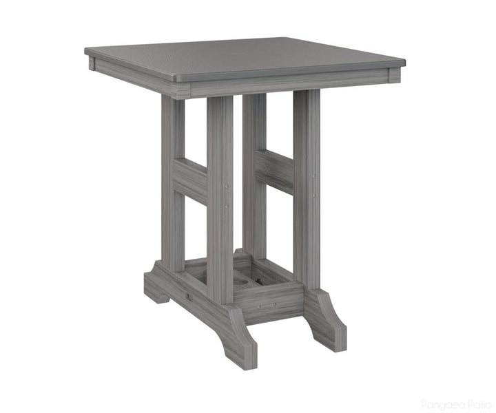 BGGCHF0028CSTDG-Berlin Gardens-Garden Classic 28" Square Table - Hammered Top - Counter Height-Stainless BG-Driftwood Gray BG-Pangaea Patio
