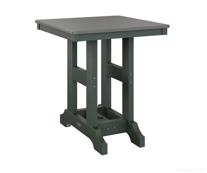 BGGCHF0028CSTGN-Berlin Gardens-Garden Classic 28" Square Table - Hammered Top - Counter Height-Stainless BG-Green BG-Pangaea Patio