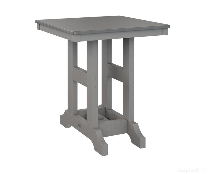 BGGCHF0028CSTLG-Berlin Gardens-Garden Classic 28" Square Table - Hammered Top - Counter Height-Stainless BG-Light Gray BG-Pangaea Patio