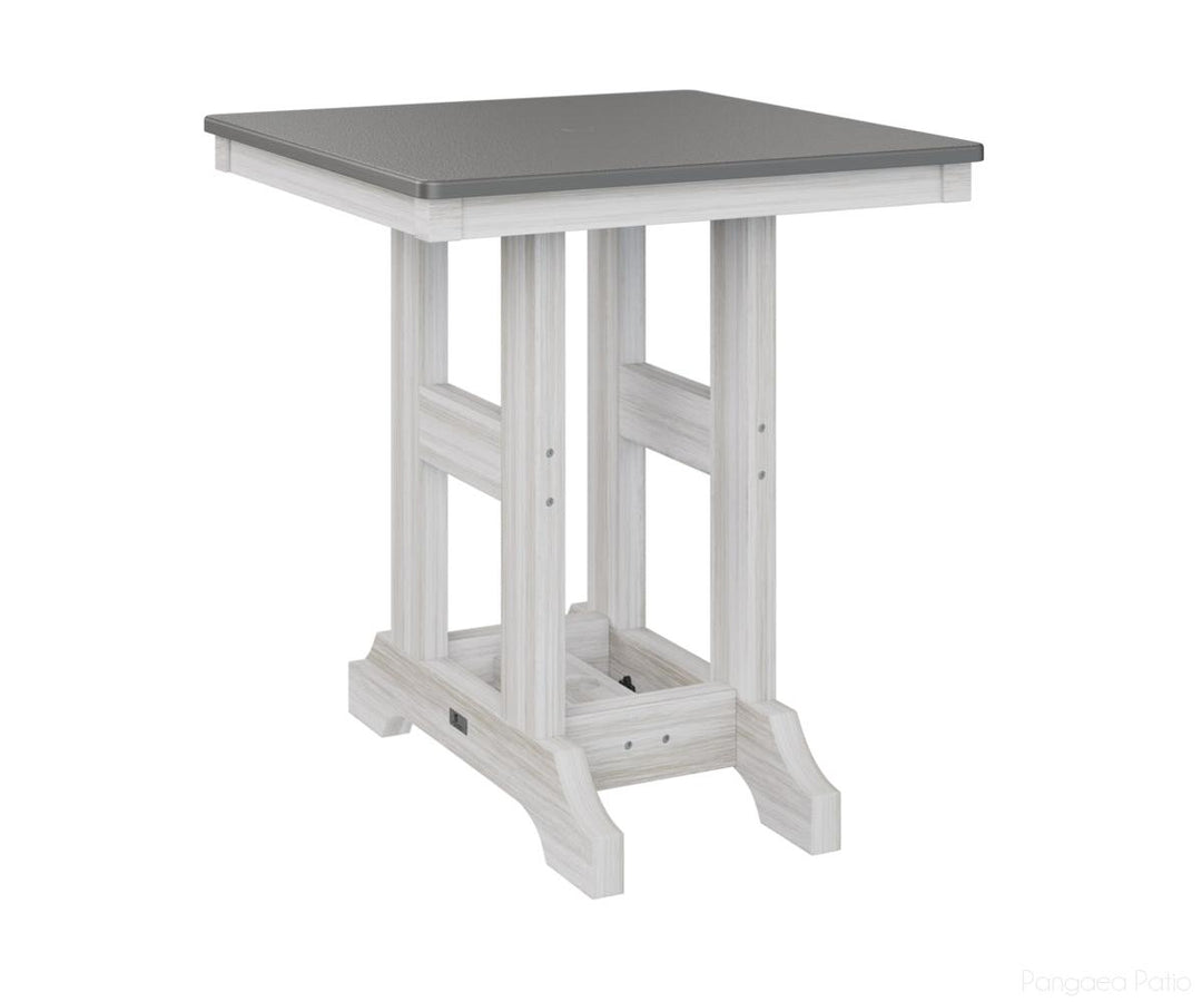 BGGCHF0028CSTSE-Berlin Gardens-Garden Classic 28" Square Table - Hammered Top - Counter Height-Stainless BG-Seashell BG-Pangaea Patio