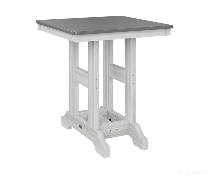 BGGCHF0028CSTSE-Berlin Gardens-Garden Classic 28" Square Table - Hammered Top - Counter Height-Stainless BG-Seashell BG-Pangaea Patio