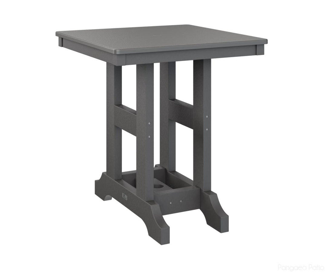 BGGCHF0028CSTSG-Berlin Gardens-Garden Classic 28" Square Table - Hammered Top - Counter Height-Stainless BG-Smoke Gray BG-Pangaea Patio
