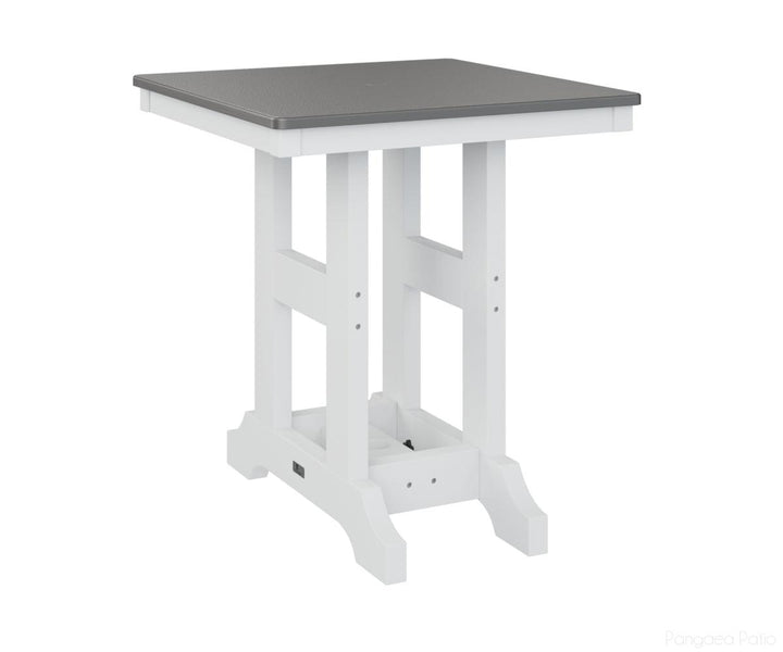 BGGCHF0028CSTWH-Berlin Gardens-Garden Classic 28" Square Table - Hammered Top - Counter Height-Stainless BG-White BG-Pangaea Patio