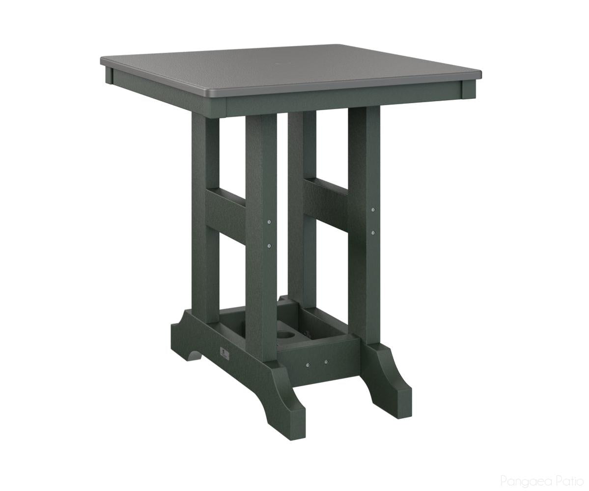 BGGCHF0028DSTGN-Berlin Gardens-Garden Classic 28" Square Table - Hammered Top - Dining Height-Stainless BG-Green BG-Pangaea Patio