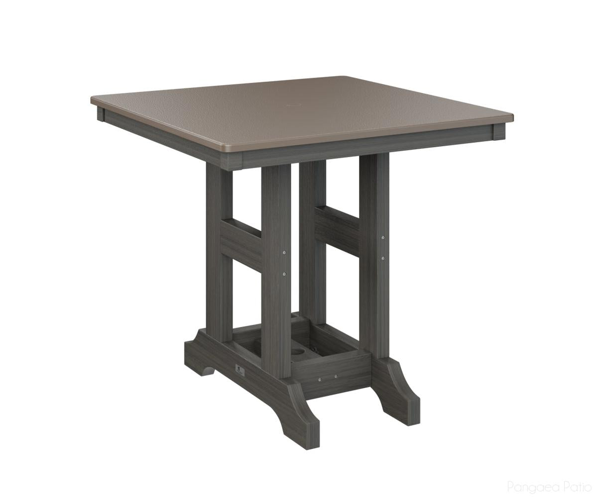BGGCHF0033BBZCG-Berlin Gardens-Garden Classic 33" x 33" Square Table - Hammered Top - Bar Height-Bronze BG-Coastal Gray BG-Pangaea Patio