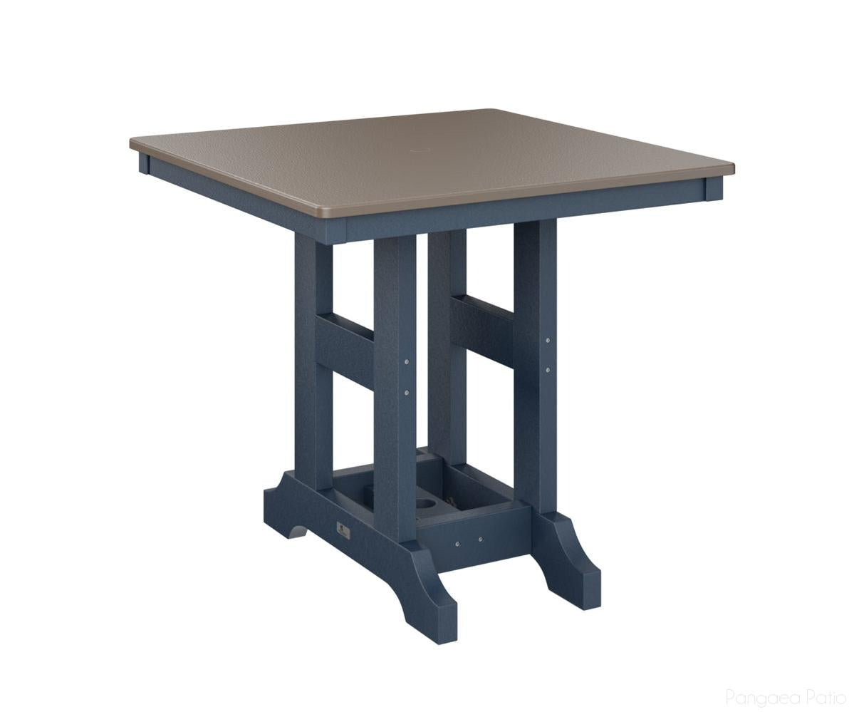 BGGCHF0033BBZNB-Berlin Gardens-Garden Classic 33" x 33" Square Table - Hammered Top - Bar Height-Bronze BG-Navy Blue BG-Pangaea Patio