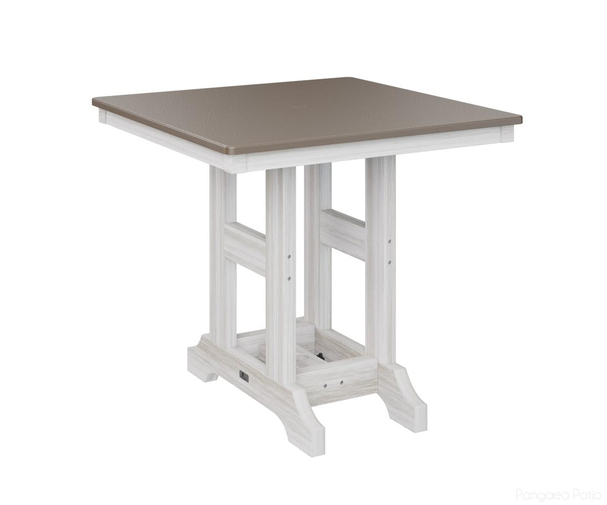 BGGCHF0033BBZSE-Berlin Gardens-Garden Classic 33" x 33" Square Table - Hammered Top - Bar Height-Bronze BG-Seashell BG-Pangaea Patio