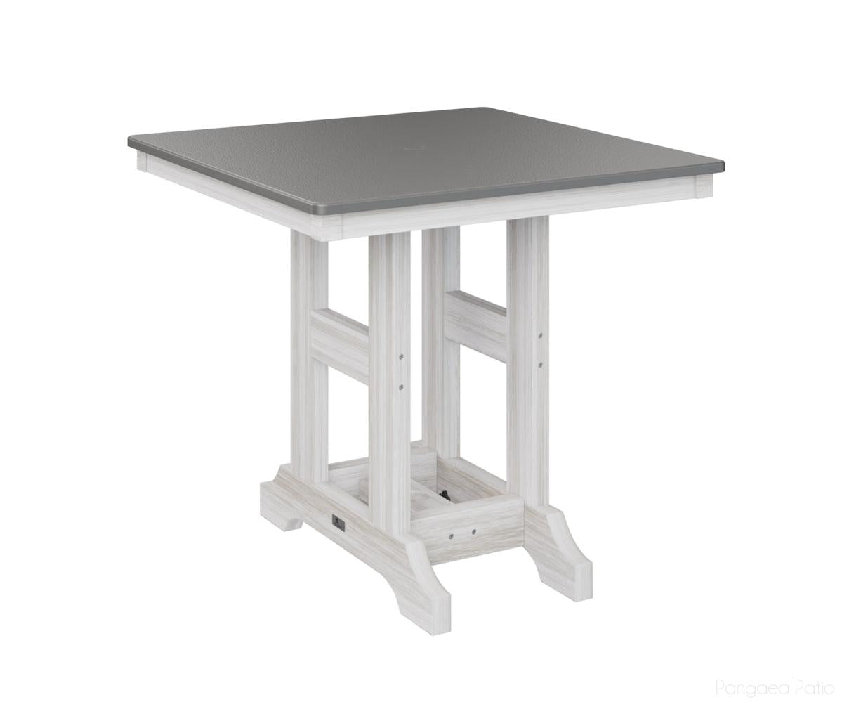 BGGCHF0033CSTSE-Berlin Gardens-Garden Classic 33" x 33" Square Table - Hammered Top - Counter Height-Stainless BG-Seashell BG-Pangaea Patio