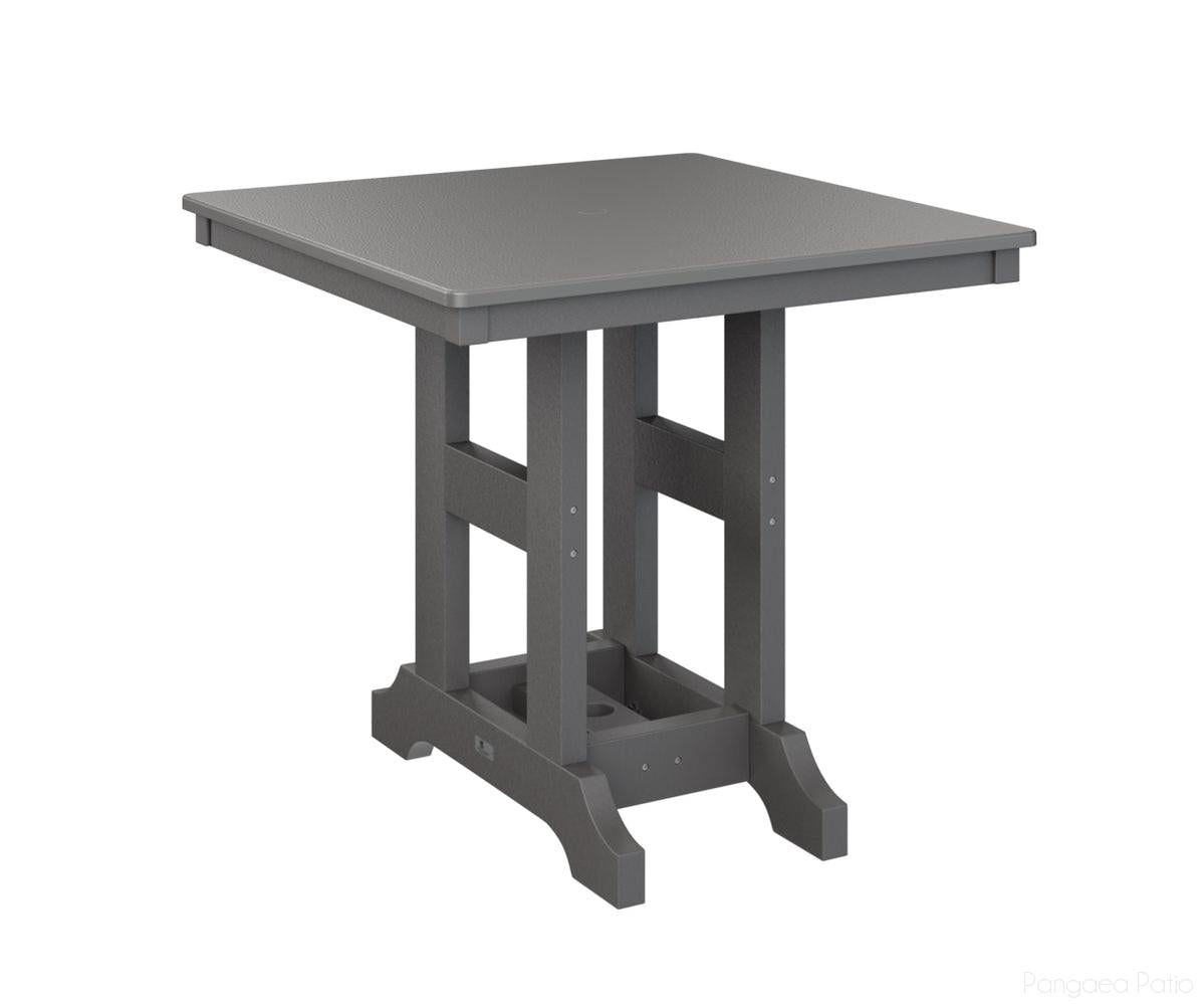 BGGCHF0033CSTSG-Berlin Gardens-Garden Classic 33" x 33" Square Table - Hammered Top - Counter Height-Stainless BG-Smoke Gray BG-Pangaea Patio