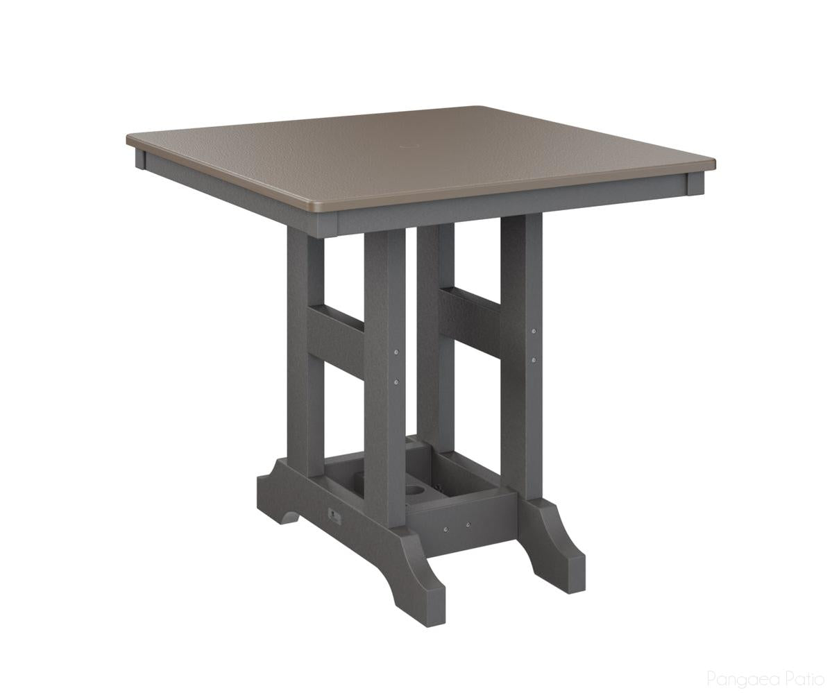 BGGCHF0033DBZSG-Berlin Gardens-Garden Classic 33" x 33" Square Table - Hammered Top - Dining Height-Bronze BG-Smoke Gray BG-Pangaea Patio
