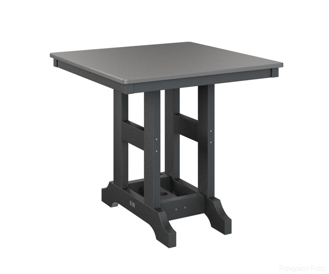 BGGCHF0033DSTBK-Berlin Gardens-Garden Classic 33" x 33" Square Table - Hammered Top - Dining Height-Stainless BG-Black BG-Pangaea Patio