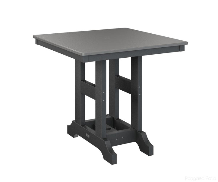 BGGCHF0033DSTBK-Berlin Gardens-Garden Classic 33" x 33" Square Table - Hammered Top - Dining Height-Stainless BG-Black BG-Pangaea Patio
