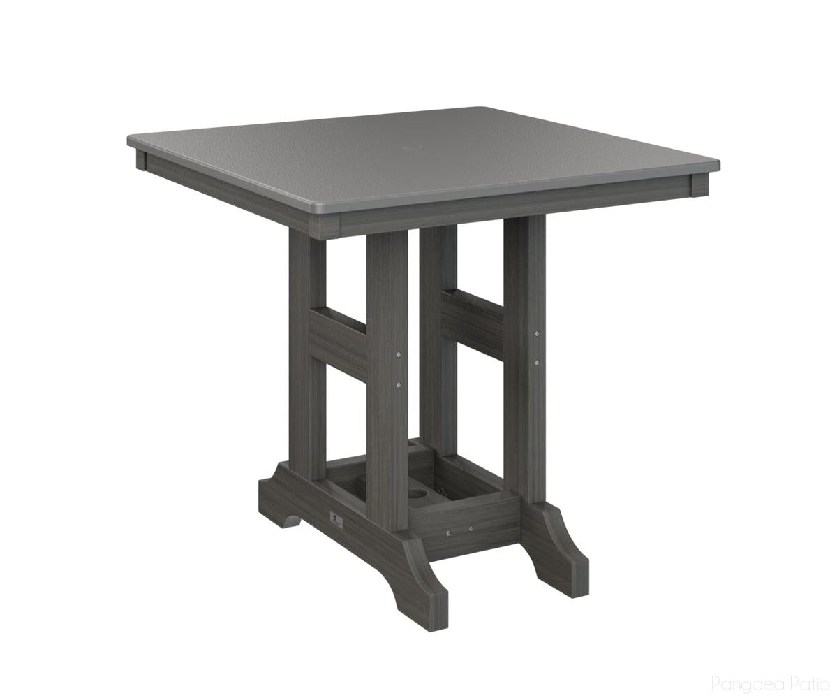 BGGCHF0033DSTCG-Berlin Gardens-Garden Classic 33" x 33" Square Table - Hammered Top - Dining Height-Stainless BG-Coastal Gray BG-Pangaea Patio