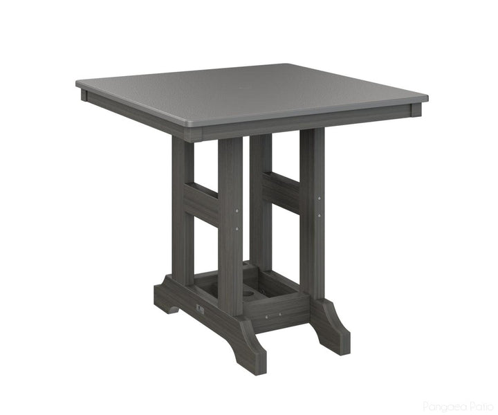 BGGCHF0033DSTCG-Berlin Gardens-Garden Classic 33" x 33" Square Table - Hammered Top - Dining Height-Stainless BG-Coastal Gray BG-Pangaea Patio