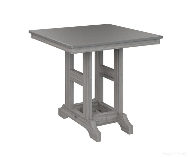 BGGCHF0033DSTDG-Berlin Gardens-Garden Classic 33" x 33" Square Table - Hammered Top - Dining Height-Stainless BG-Driftwood Gray BG-Pangaea Patio
