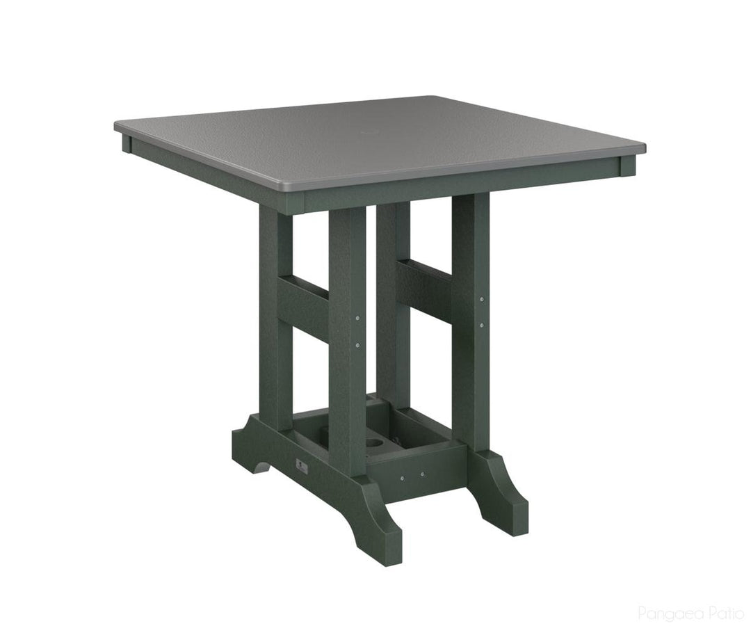 BGGCHF0033DSTGN-Berlin Gardens-Garden Classic 33" x 33" Square Table - Hammered Top - Dining Height-Stainless BG-Green BG-Pangaea Patio