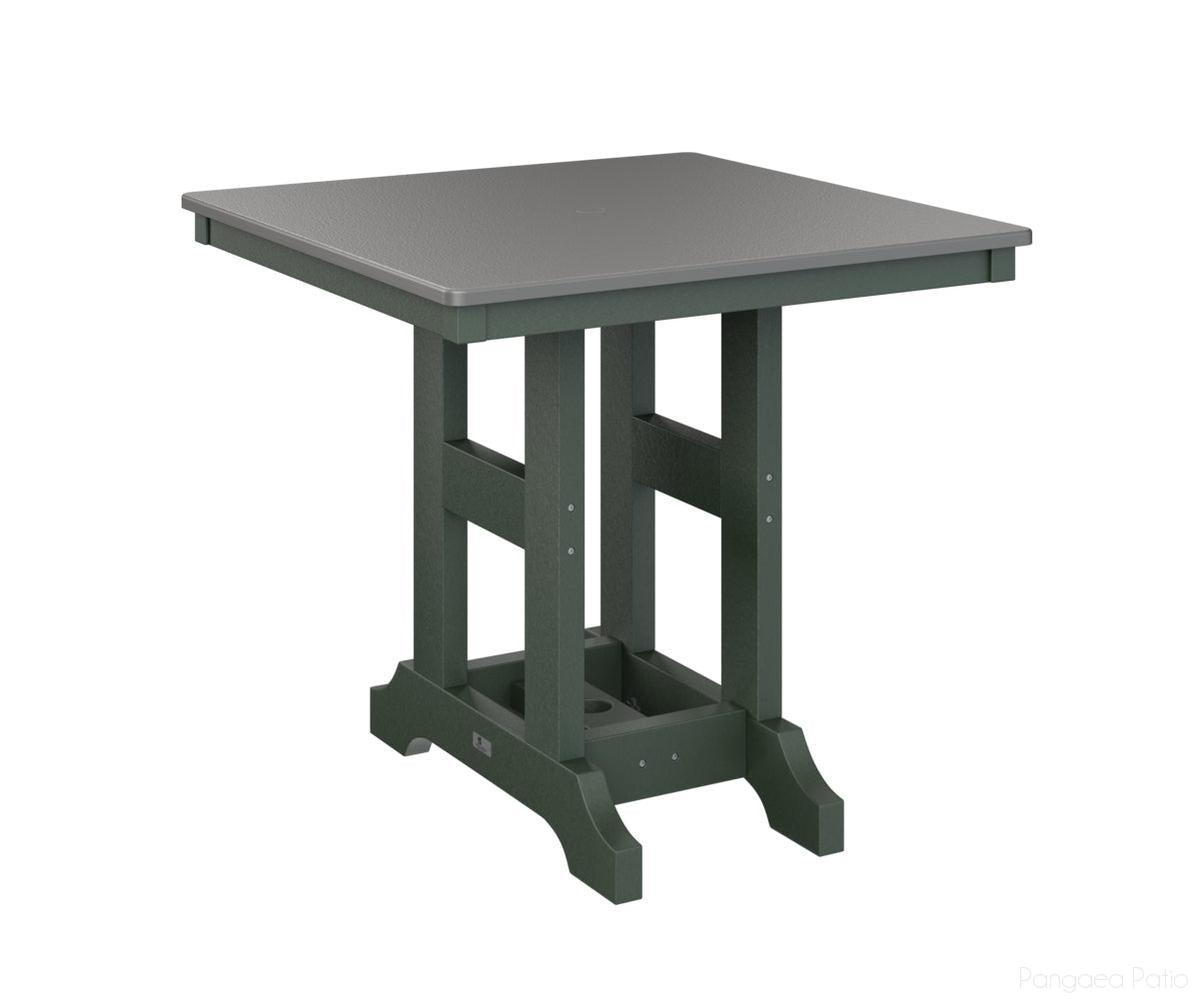 BGGCHF0033DSTGN-Berlin Gardens-Garden Classic 33" x 33" Square Table - Hammered Top - Dining Height-Stainless BG-Green BG-Pangaea Patio