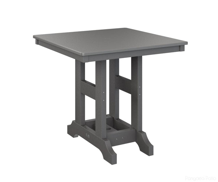 BGGCHF0033DSTSG-Berlin Gardens-Garden Classic 33" x 33" Square Table - Hammered Top - Dining Height-Stainless BG-Smoke Gray BG-Pangaea Patio