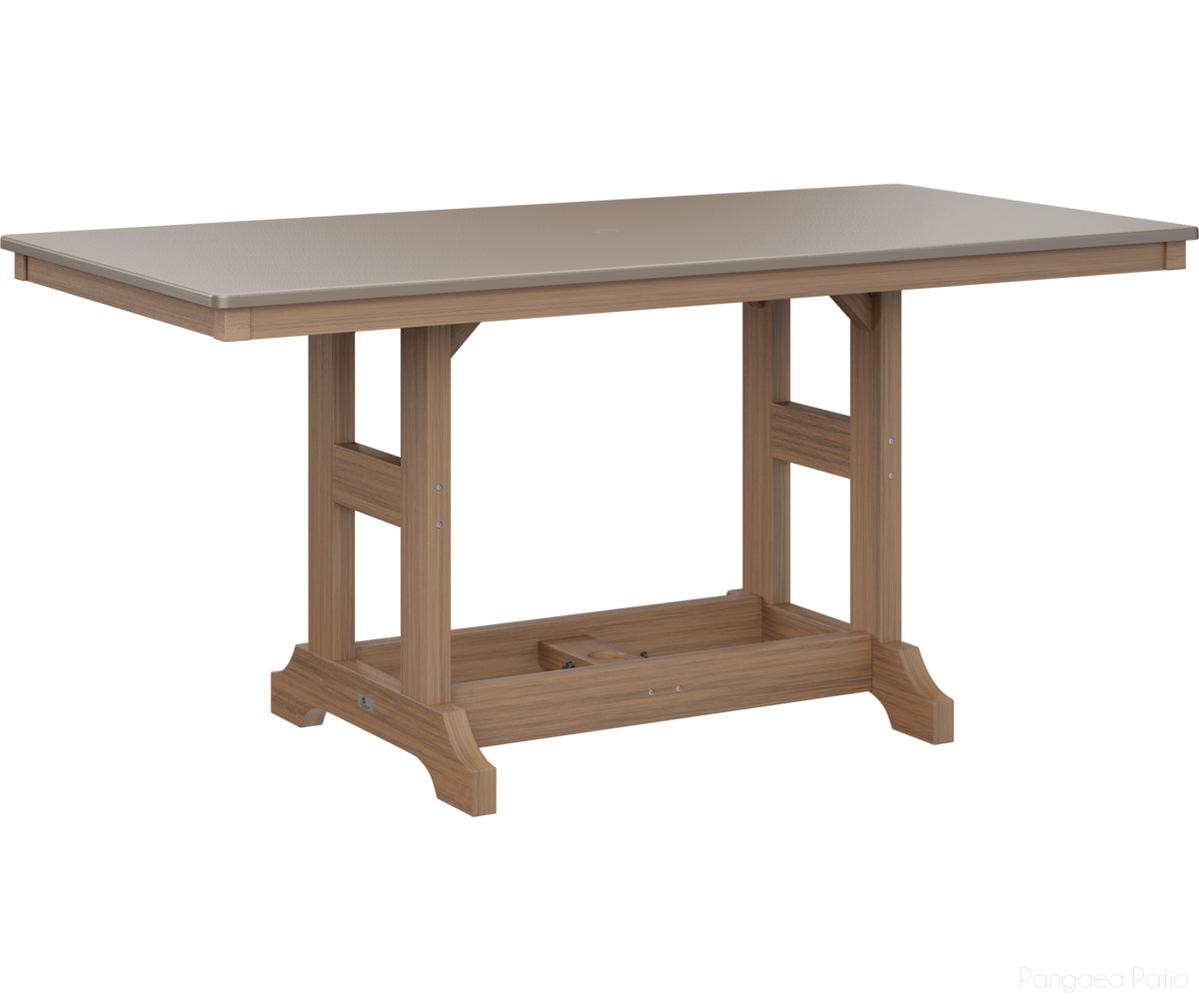 BGGCHF3366BBZAM-Berlin Gardens-Garden Classic 33" x 66" Rectangular Table - Hammered Top - Bar Height-Bronze BG-Antique Mahogany BG-Pangaea Patio