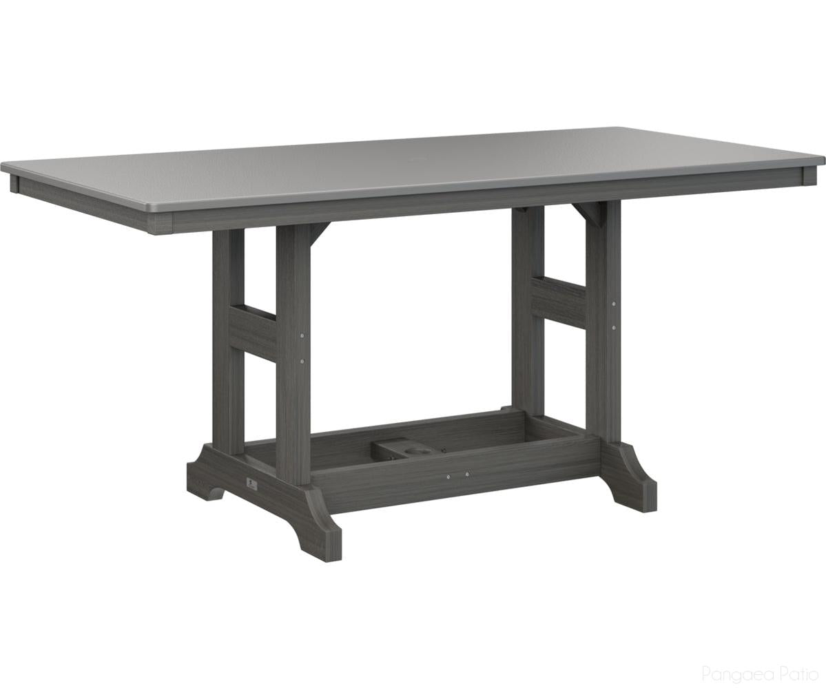 BGGCHF3366BSTCG-Berlin Gardens-Garden Classic 33" x 66" Rectangular Table - Hammered Top - Bar Height-Stainless BG-Coastal Gray BG-Pangaea Patio