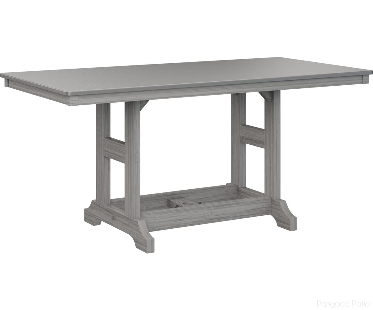 BGGCHF3366BSTDG-Berlin Gardens-Garden Classic 33" x 66" Rectangular Table - Hammered Top - Bar Height-Stainless BG-Driftwood Gray BG-Pangaea Patio