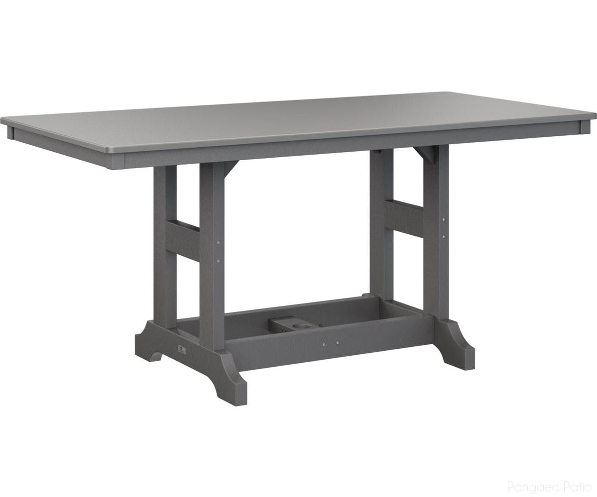 BGGCHF3366BSTSG-Berlin Gardens-Garden Classic 33" x 66" Rectangular Table - Hammered Top - Bar Height-Stainless BG-Smoke Gray BG-Pangaea Patio