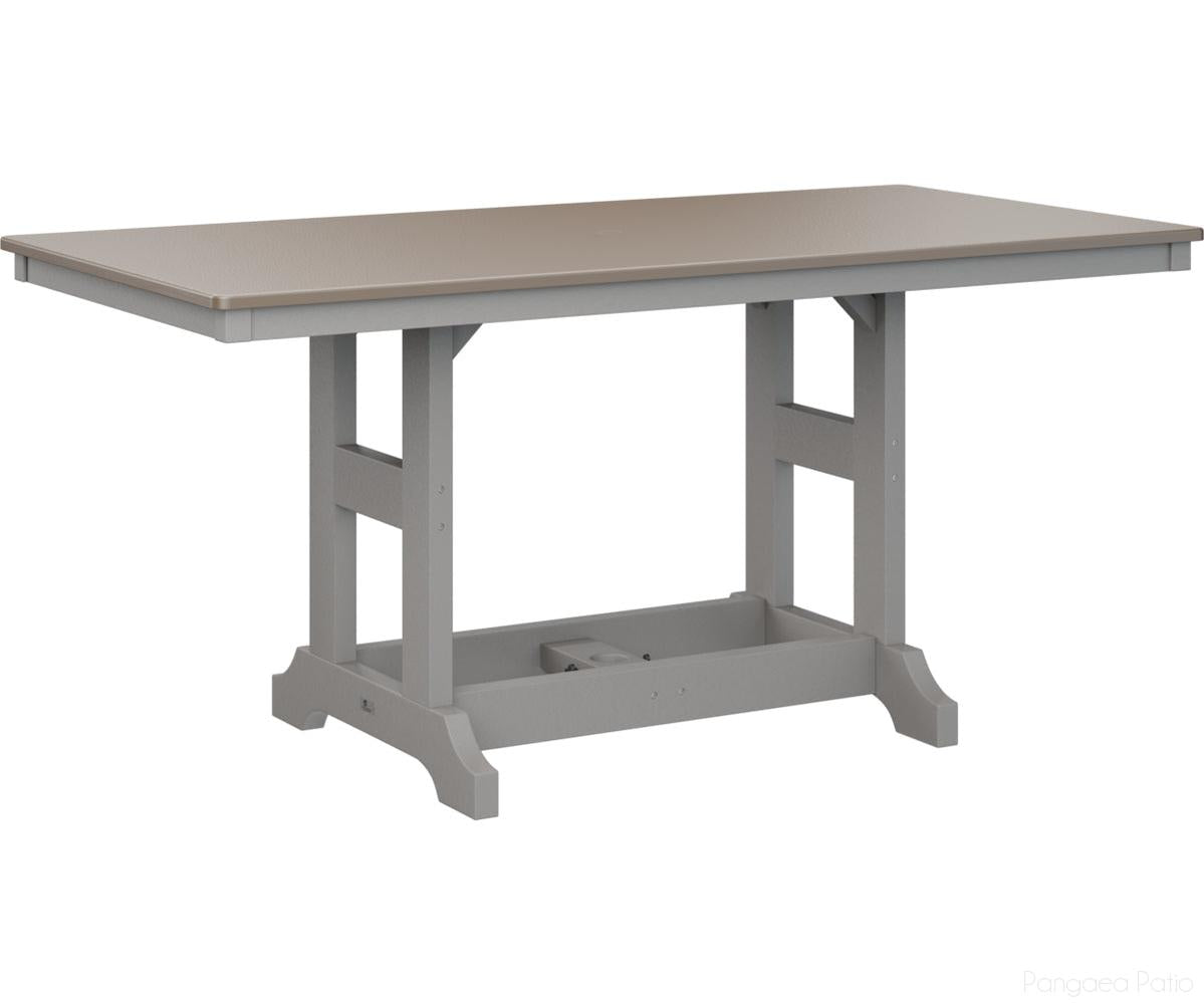 BGGCHF3366CBZLG-Berlin Gardens-Garden Classic 33" x 66" Rectangular Table - Hammered Top - Counter Height-Bronze BG-Light Gray BG-Pangaea Patio