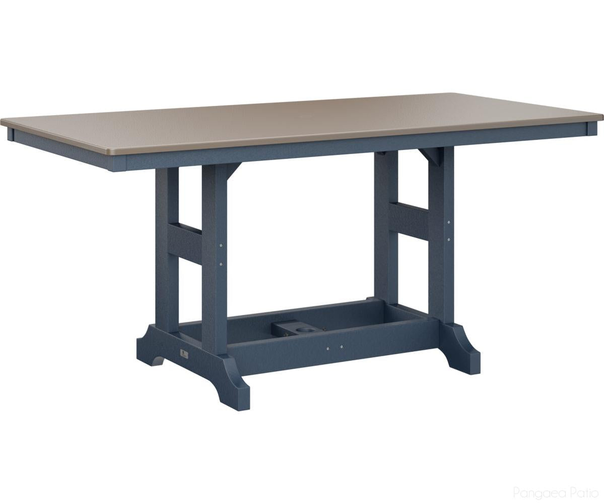 BGGCHF3366CBZNB-Berlin Gardens-Garden Classic 33" x 66" Rectangular Table - Hammered Top - Counter Height-Bronze BG-Navy Blue BG-Pangaea Patio