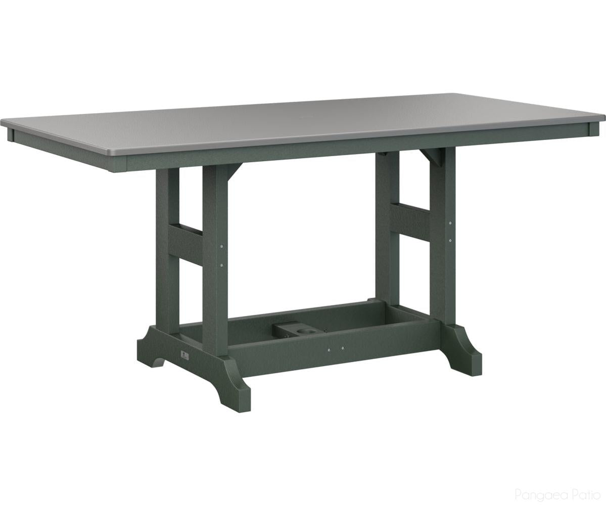 BGGCHF3366CSTGN-Berlin Gardens-Garden Classic 33" x 66" Rectangular Table - Hammered Top - Counter Height-Stainless BG-Green BG-Pangaea Patio