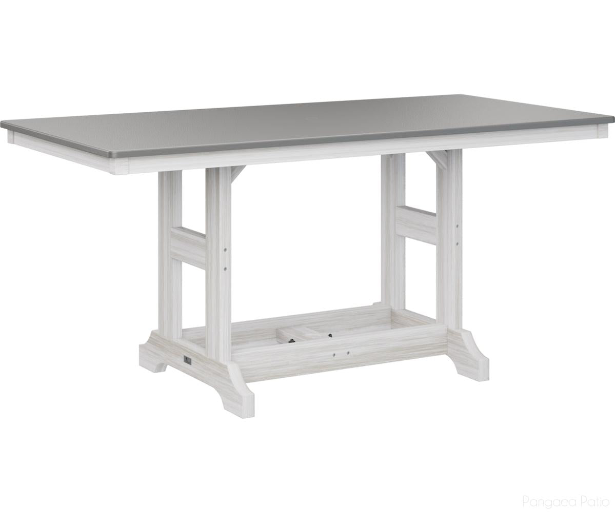 BGGCHF3366CSTSE-Berlin Gardens-Garden Classic 33" x 66" Rectangular Table - Hammered Top - Counter Height-Stainless BG-Seashell BG-Pangaea Patio