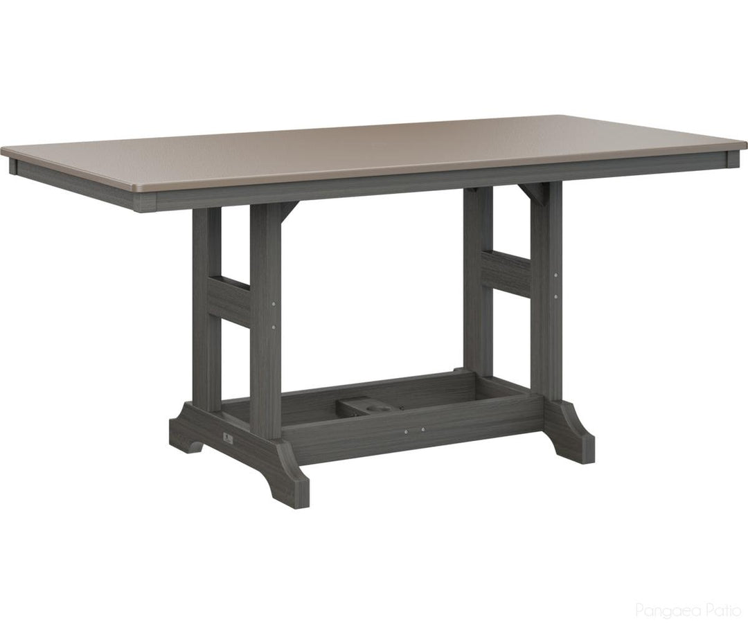 BGGCHF3366DBZCG-Berlin Gardens-Garden Classic 33" x 66" Rectangular Table - Hammered Top - Dining Height-Bronze BG-Coastal Gray BG-Pangaea Patio
