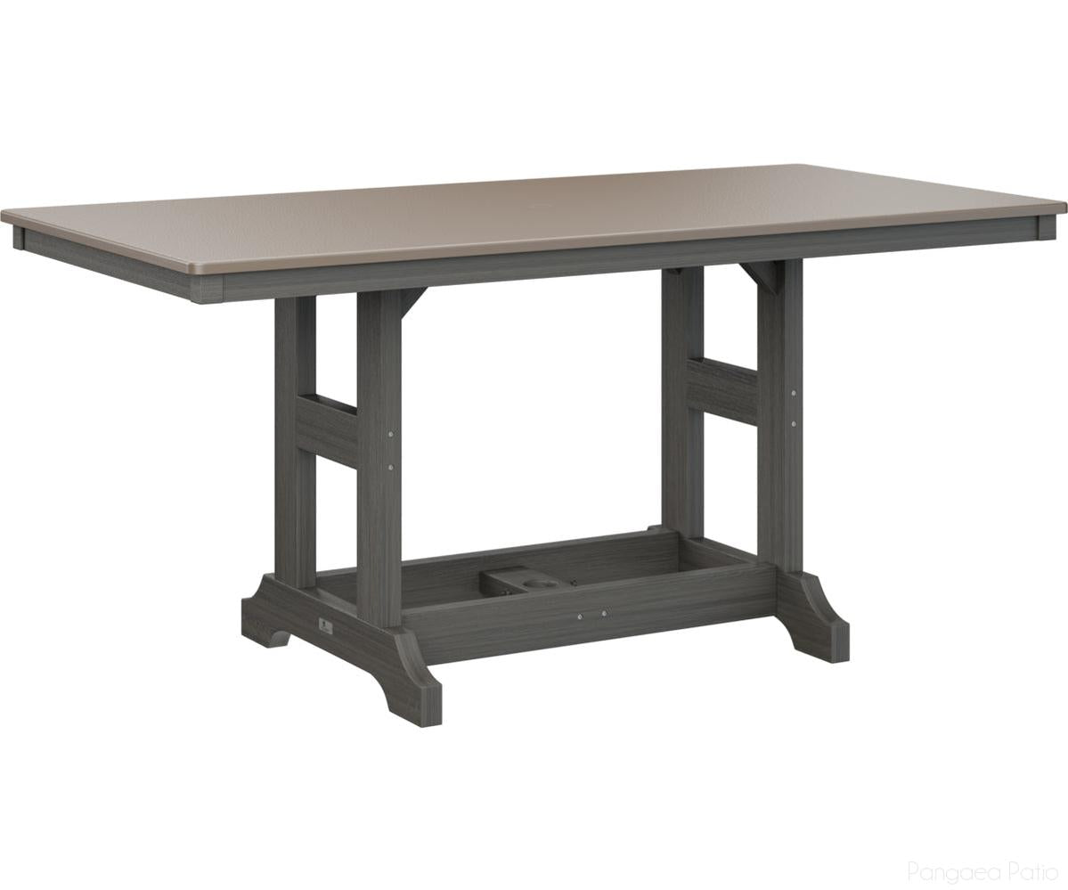 BGGCHF3366DBZCG-Berlin Gardens-Garden Classic 33" x 66" Rectangular Table - Hammered Top - Dining Height-Bronze BG-Coastal Gray BG-Pangaea Patio