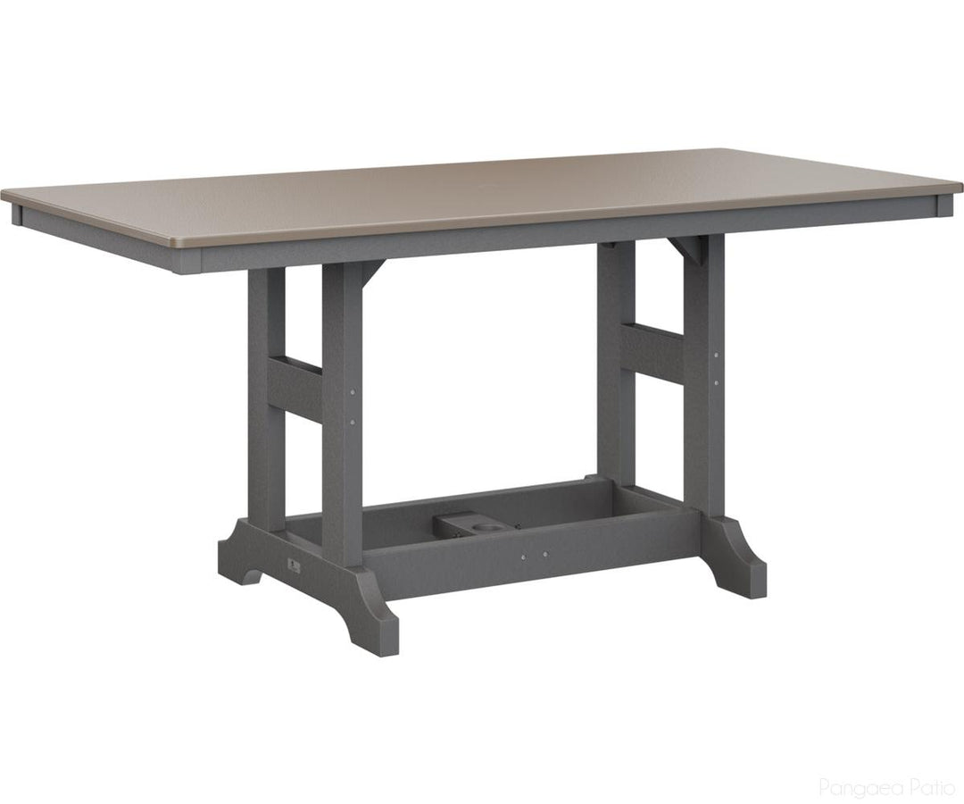 BGGCHF3366DBZSG-Berlin Gardens-Garden Classic 33" x 66" Rectangular Table - Hammered Top - Dining Height-Bronze BG-Smoke Gray BG-Pangaea Patio