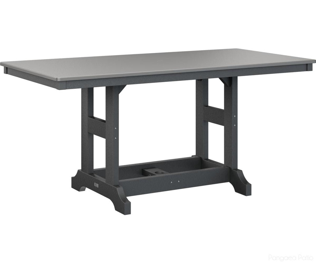 BGGCHF3366DSTBK-Berlin Gardens-Garden Classic 33" x 66" Rectangular Table - Hammered Top - Dining Height-Stainless BG-Black BG-Pangaea Patio
