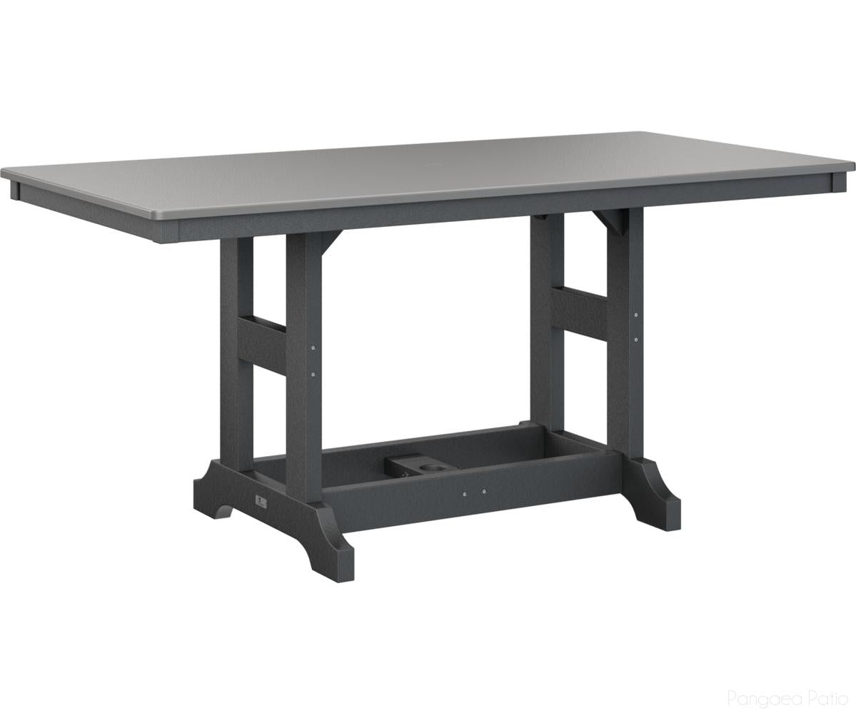 BGGCHF3366DSTBK-Berlin Gardens-Garden Classic 33" x 66" Rectangular Table - Hammered Top - Dining Height-Stainless BG-Black BG-Pangaea Patio