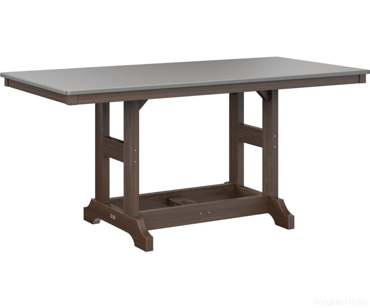 BGGCHF3366DSTBW-Berlin Gardens-Garden Classic 33" x 66" Rectangular Table - Hammered Top - Dining Height-Stainless BG-Brazilian Walnut BG-Pangaea Patio