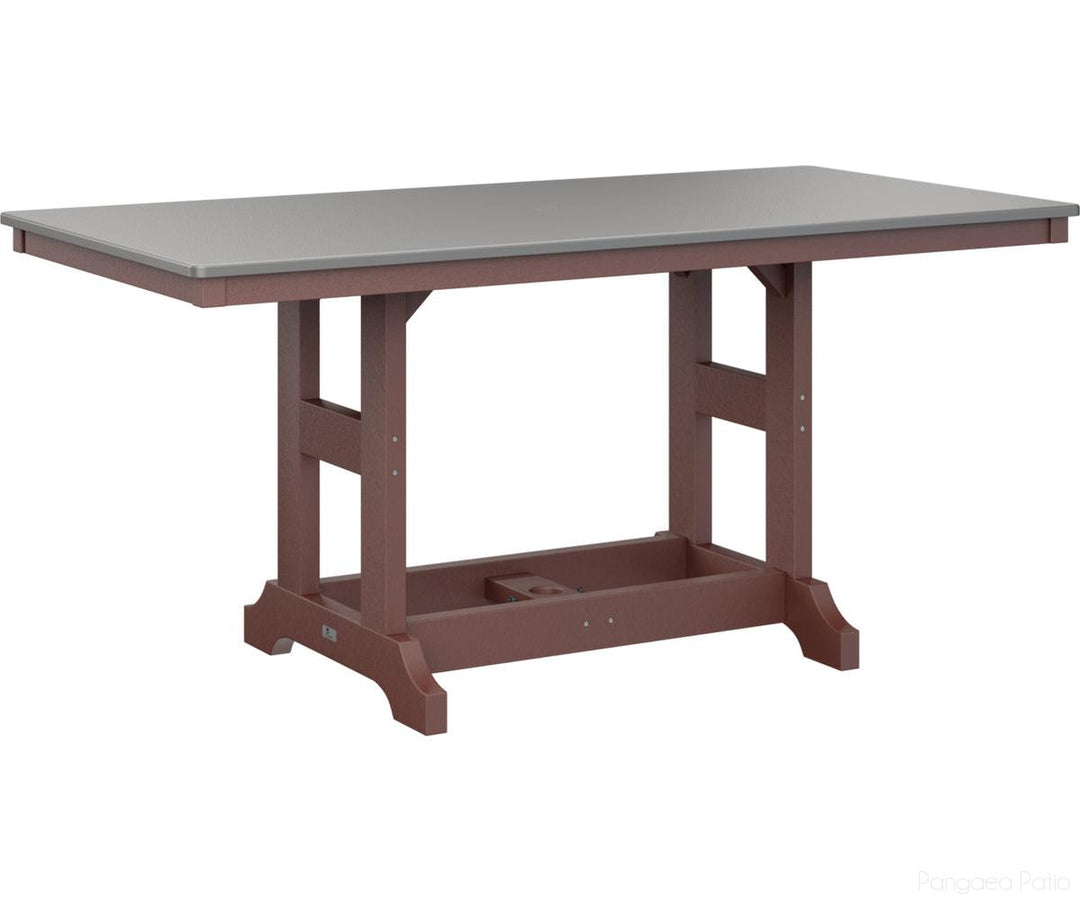 BGGCHF3366DSTBY-Berlin Gardens-Garden Classic 33" x 66" Rectangular Table - Hammered Top - Dining Height-Stainless BG-Burgundy BG-Pangaea Patio