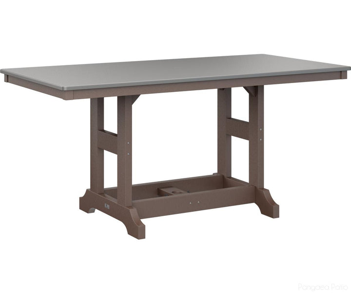 BGGCHF3366DSTCB-Berlin Gardens-Garden Classic 33" x 66" Rectangular Table - Hammered Top - Dining Height-Stainless BG-Chocolate Brown BG-Pangaea Patio