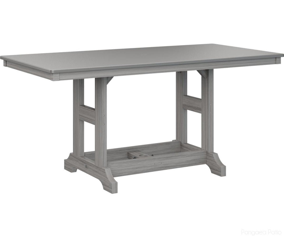BGGCHF3366DSTDG-Berlin Gardens-Garden Classic 33" x 66" Rectangular Table - Hammered Top - Dining Height-Stainless BG-Driftwood Gray BG-Pangaea Patio