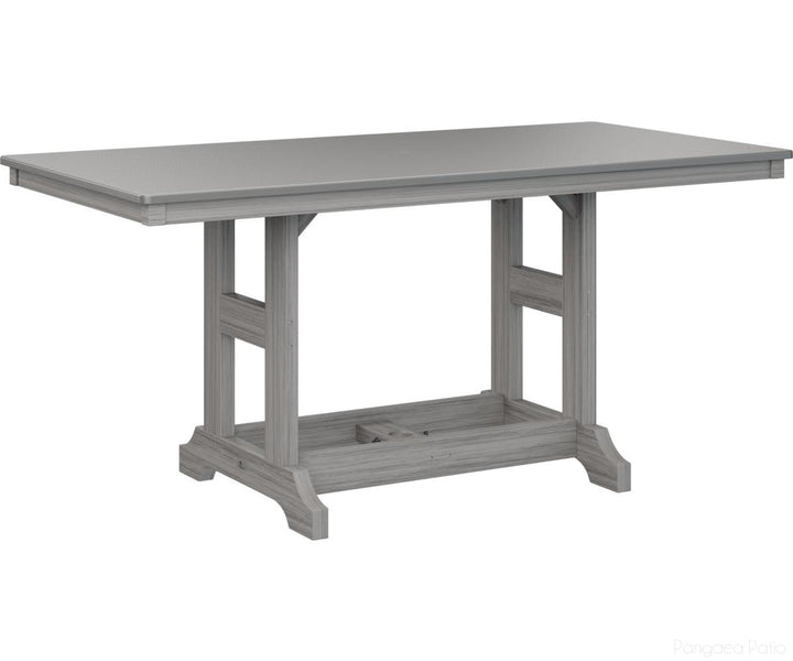 BGGCHF3366DSTDG-Berlin Gardens-Garden Classic 33" x 66" Rectangular Table - Hammered Top - Dining Height-Stainless BG-Driftwood Gray BG-Pangaea Patio