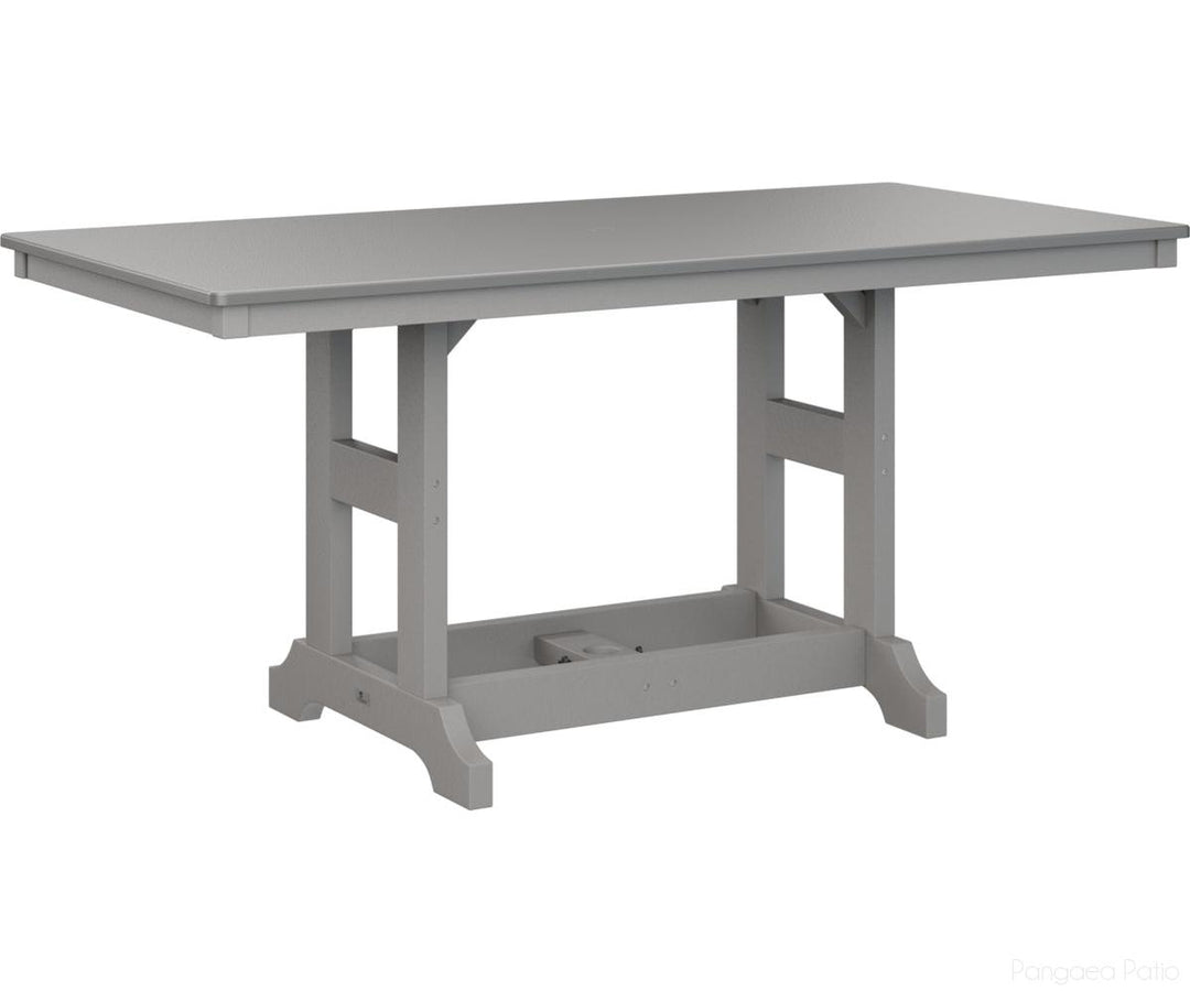BGGCHF3366DSTLG-Berlin Gardens-Garden Classic 33" x 66" Rectangular Table - Hammered Top - Dining Height-Stainless BG-Light Gray BG-Pangaea Patio