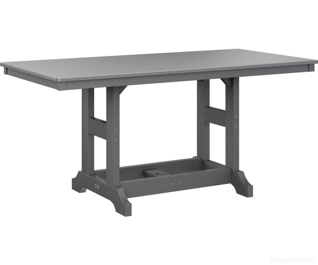 BGGCHF3366DSTSG-Berlin Gardens-Garden Classic 33" x 66" Rectangular Table - Hammered Top - Dining Height-Stainless BG-Smoke Gray BG-Pangaea Patio