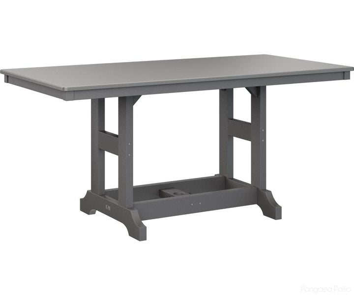 BGGCHF3366DSTSG-Berlin Gardens-Garden Classic 33" x 66" Rectangular Table - Hammered Top - Dining Height-Stainless BG-Smoke Gray BG-Pangaea Patio