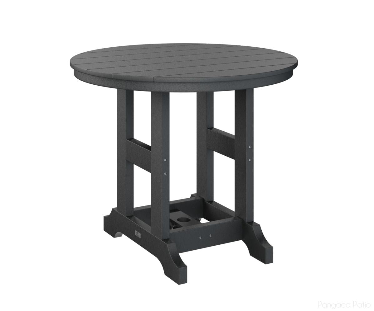 BGGCRT0038DBK-Berlin Gardens-Garden Classic 38" Round Table - Dining Height-Black BG-Pangaea Patio