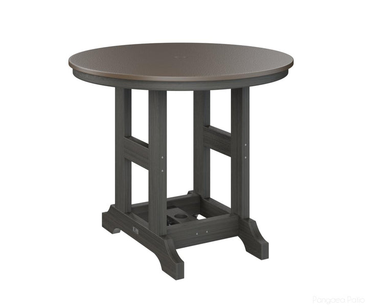 BGGCHF0038BBZCG-Berlin Gardens-Garden Classic 38" Round Table - Hammered Top - Bar Height-Bronze BG-Coastal Gray BG-Pangaea Patio