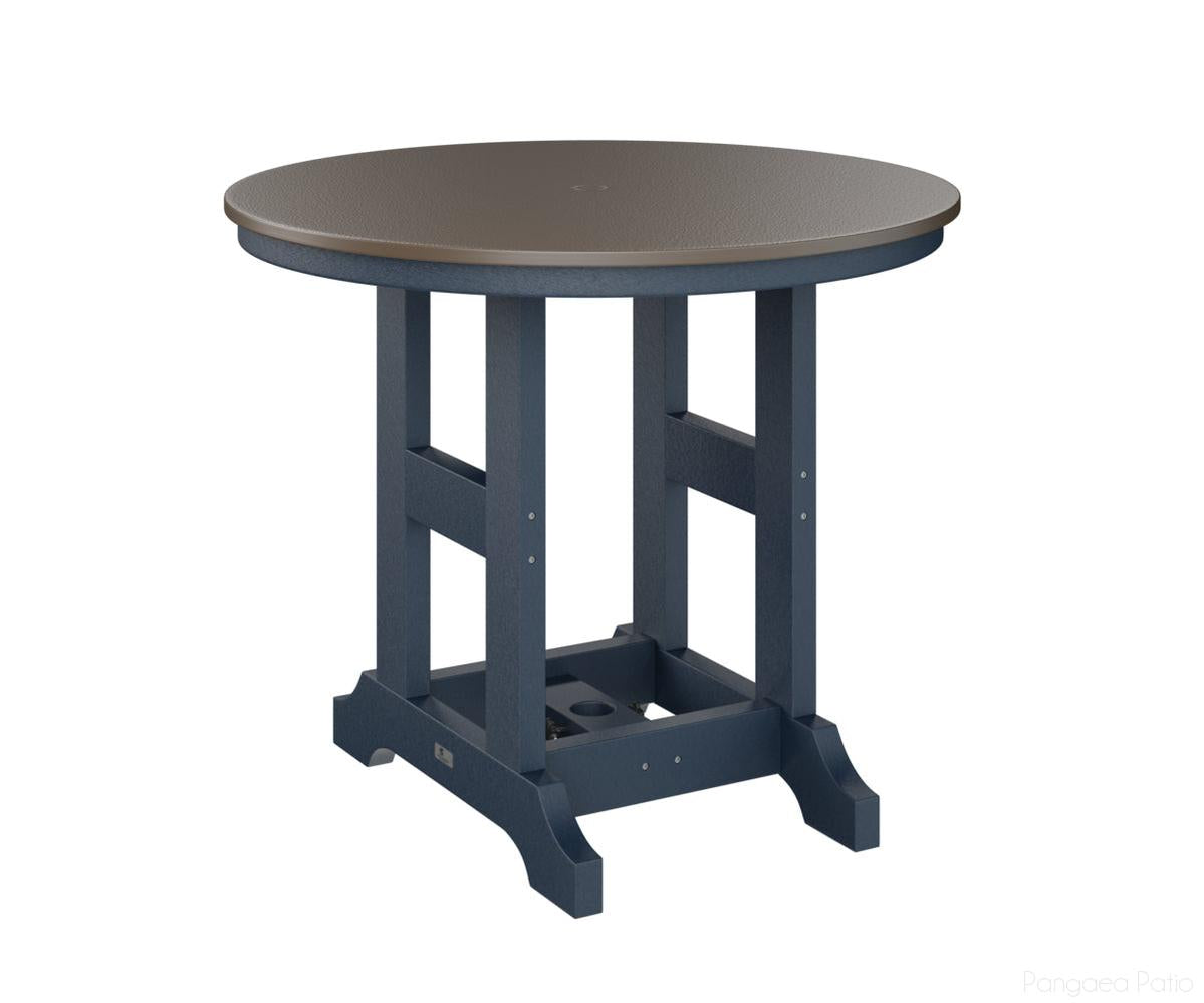 BGGCHF0038BBZNB-Berlin Gardens-Garden Classic 38" Round Table - Hammered Top - Bar Height-Bronze BG-Navy Blue BG-Pangaea Patio