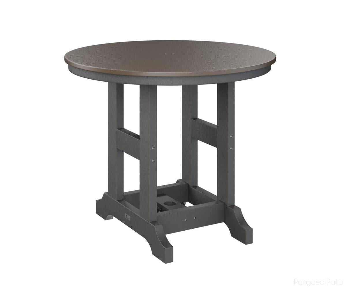 BGGCHF0038BBZSG-Berlin Gardens-Garden Classic 38" Round Table - Hammered Top - Bar Height-Bronze BG-Smoke Gray BG-Pangaea Patio