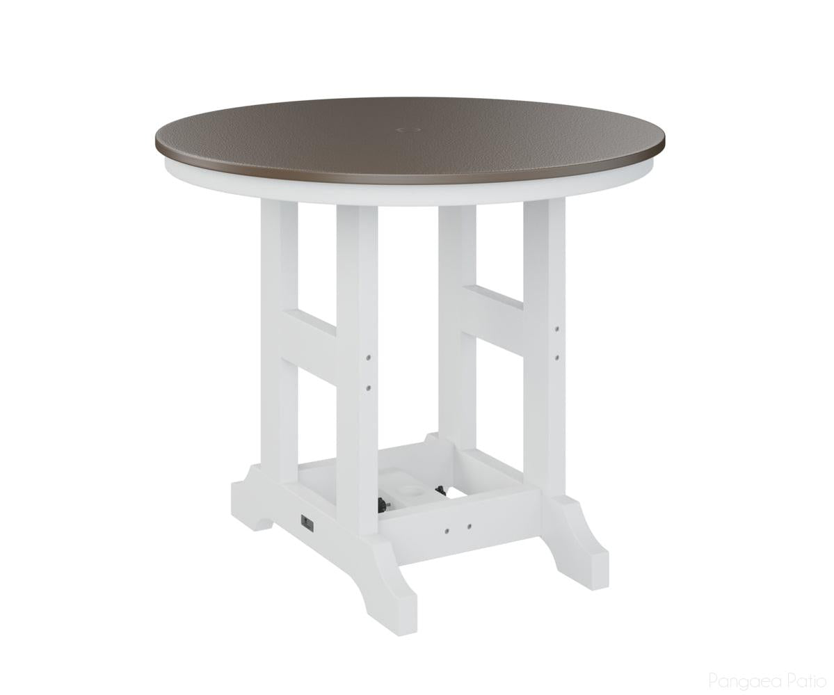 BGGCHF0038BBZWH-Berlin Gardens-Garden Classic 38" Round Table - Hammered Top - Bar Height-Bronze BG-White BG-Pangaea Patio