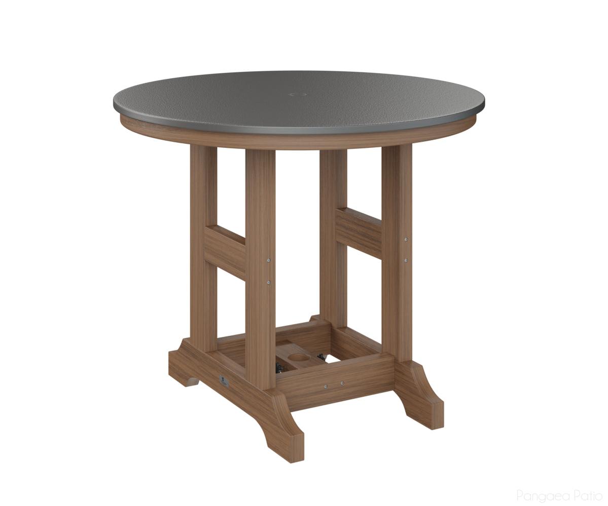 BGGCHF0038BSTAM-Berlin Gardens-Garden Classic 38" Round Table - Hammered Top - Bar Height-Stainless BG-Antique Mahogany BG-Pangaea Patio