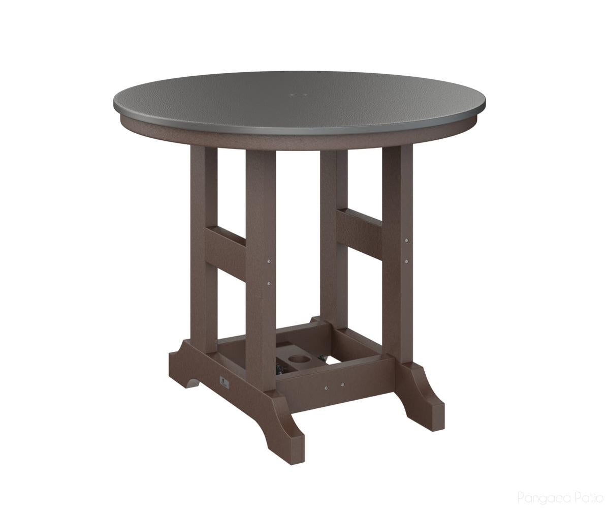 BGGCHF0038BSTCB-Berlin Gardens-Garden Classic 38" Round Table - Hammered Top - Bar Height-Stainless BG-Chocolate Brown BG-Pangaea Patio